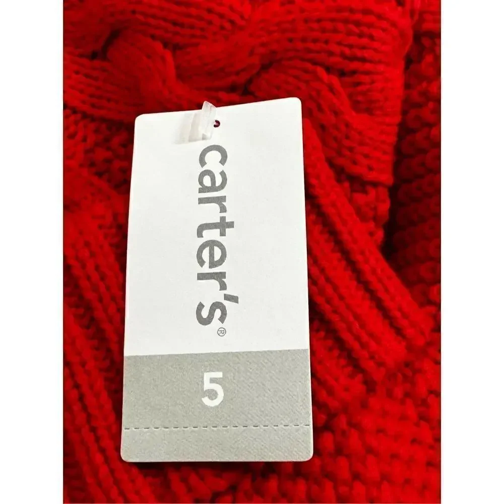Carter’s girls NWOT size 5 red sweater poncho